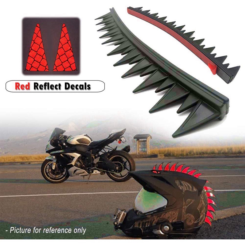 Reflective Motorcycle Helmet Mohawk Spikes Rubber with Red Helmet Decals(Helmet Not Included
Reflective Motorcycle Helmet Mohawk Spikes Rubber with Red Helmet Decals(Helmet Not Included