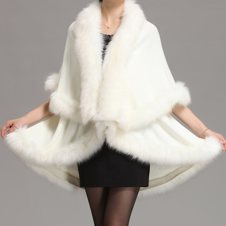 Bridal Cape Satin Medium-length-cape with Fur Trim Wedding Cloak Handmade Cape Dress Fur Shawl Wedding Jackets Wrap