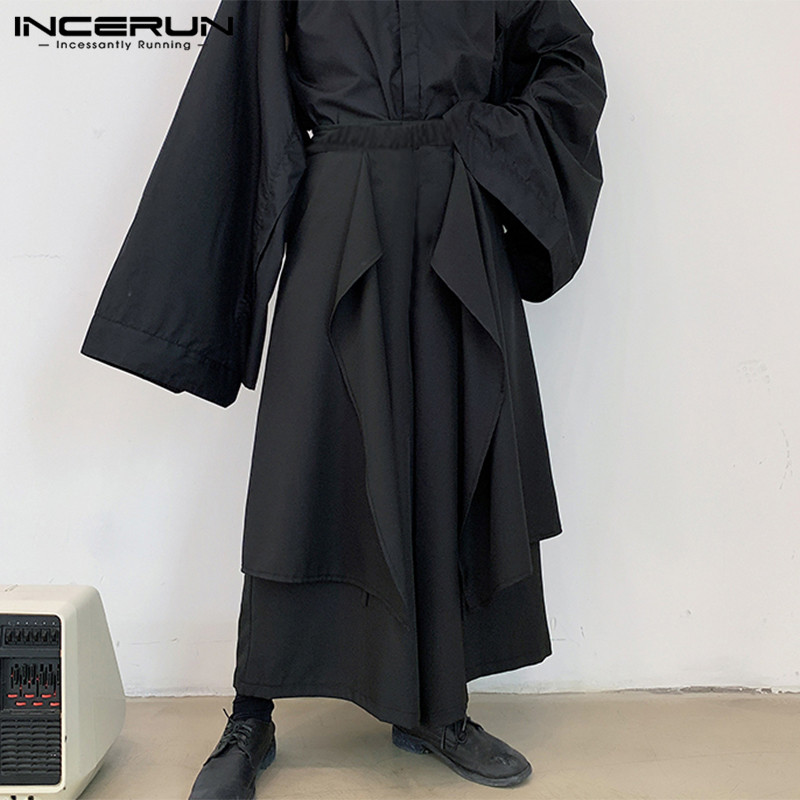 Fashion Men Wide Leg Pants Solid Punk Streetwear 2020 Elastic Waist Irregular Skirts Trousers Men Joggers Loose Pantalon INCERUN, Black
Fashion Men Wide Leg Pants Solid Punk Streetwear 2020 Elastic Waist Irregular Skirts Trousers Men Joggers Loose Pantalon INCERUN, Black