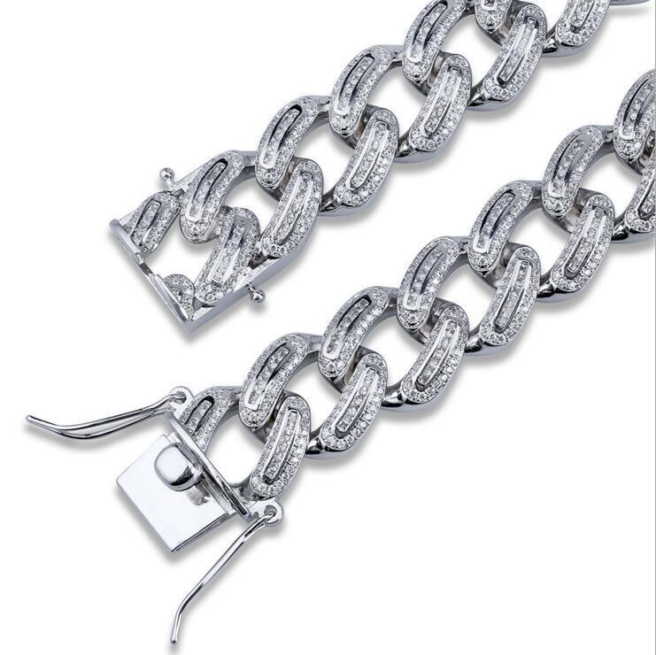 7" 8" Mens Jewlery Men Boy Gift Iced Miami Cuban Link Chain Gold Silver Color Micro Pave Cz Zircoonia Bling Bracelet C19021601