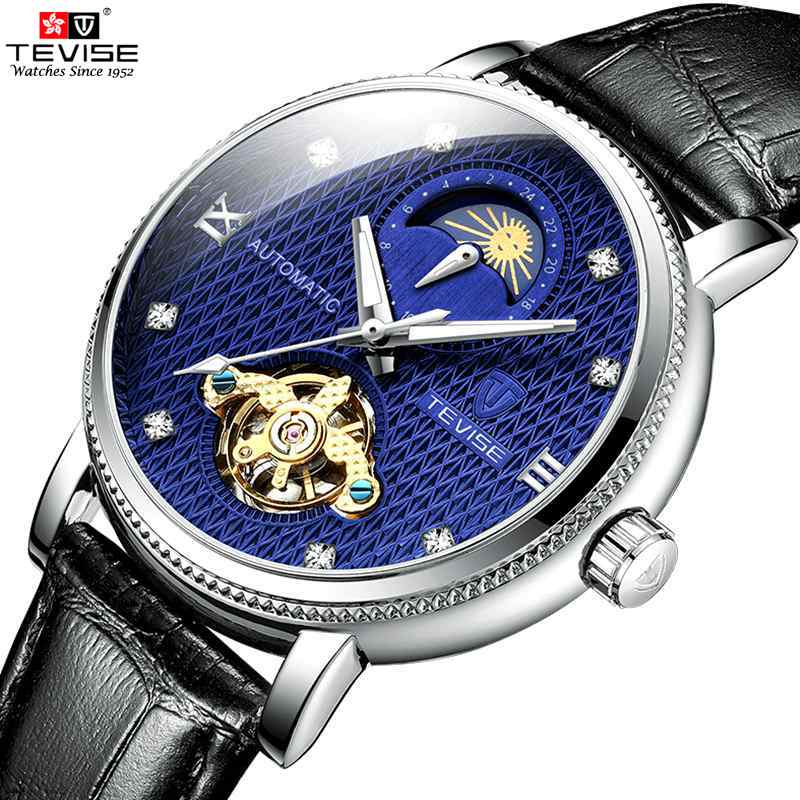 TEVISE Mens Watches Moon phase Tourbillon Watch Casual Leather Sport Wristwatch Male Clock Relogio Masculino, Black
TEVISE Mens Watches Moon phase Tourbillon Watch Casual Leather Sport Wristwatch Male Clock Relogio Masculino, Black