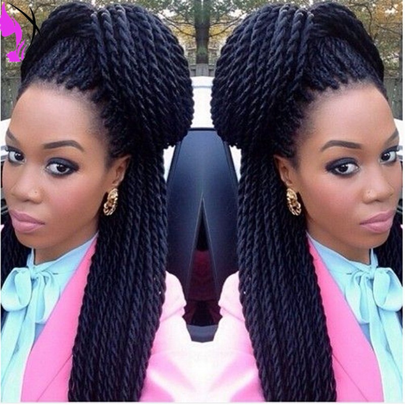 High quality Micro Twist Braids Wig 30 Inch Handmade Senegalese Twist Wig Black/brown braided lace front wig for women