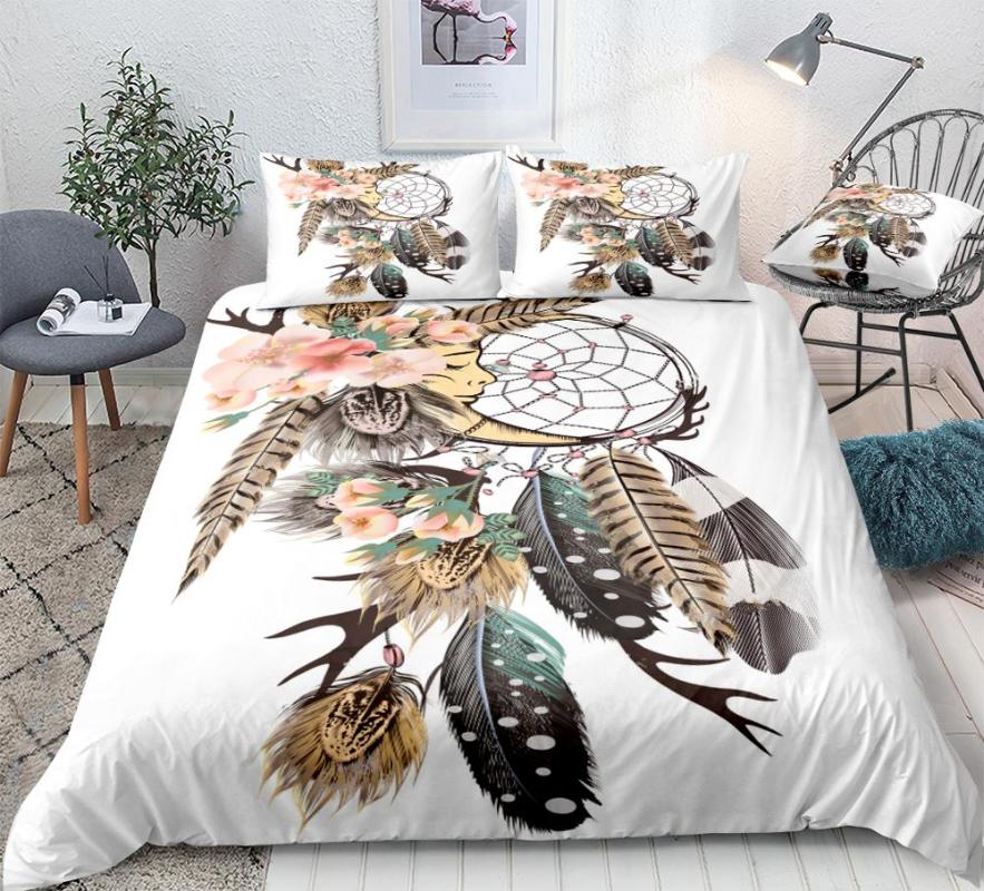 3 Pieses DreamCatcher Bedding Set Boho Feathers Duvet Cover Set Flowers Bed with Pillowcase King White Bedclothes Floral, Multi
3 Pieses DreamCatcher Bedding Set Boho Feathers Duvet Cover Set Flowers Bed with Pillowcase King White Bedclothes Floral, Multi