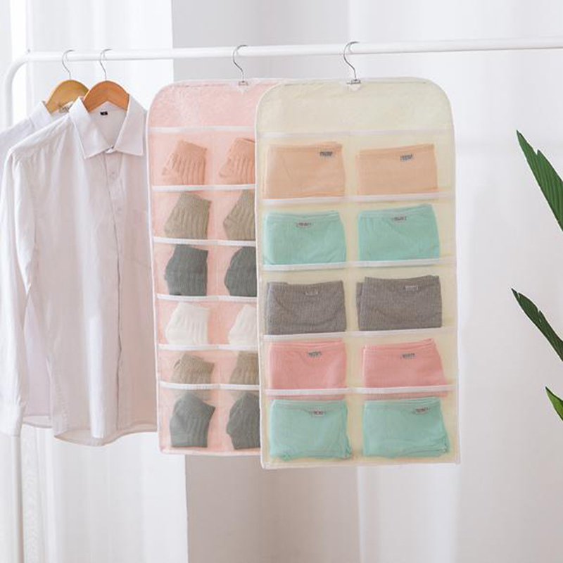 Reticulate Hanging Storage Bag Underwear Organizer For Wardrobe Closet Door Wall Hanging Pouch Bra Sundry Bag With Hanger, Pink-15 grid
Reticulate Hanging Storage Bag Underwear Organizer For Wardrobe Closet Door Wall Hanging Pouch Bra Sundry Bag With Hanger, Pink-15 grid