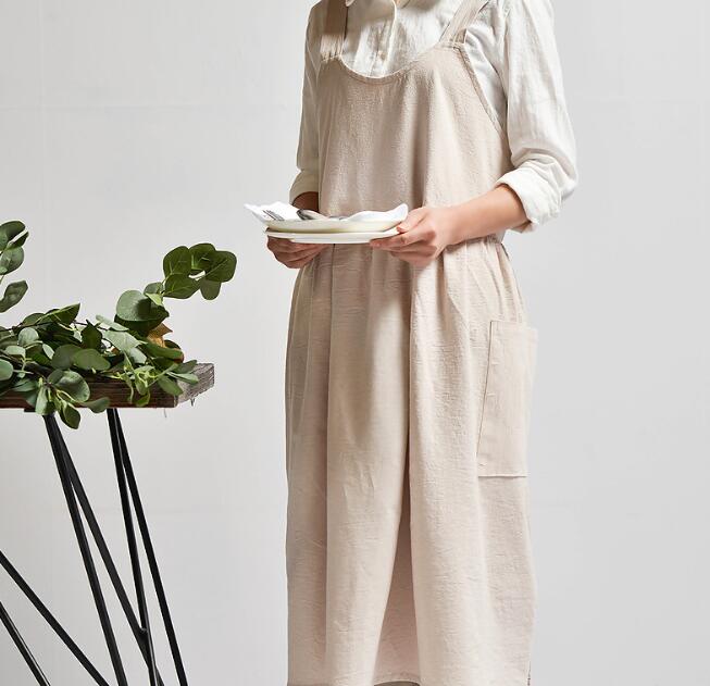 Cotton Skirt Apron Women Bib Apron Coffee shops and flower