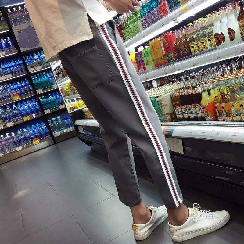 Men's Casual Pants Ankle-length Trousers Men Pants Slim Fit Sweatpants Jogger Brand Striped Gyms Sportswear Male Pantalon Hombre