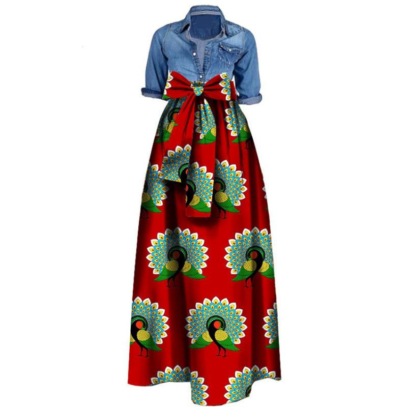 African Print Dresses for Women 2019 News Wax Fabric Skirts Traditioanal Dashiki Bazin Plus Size Party Fashion African Clothes