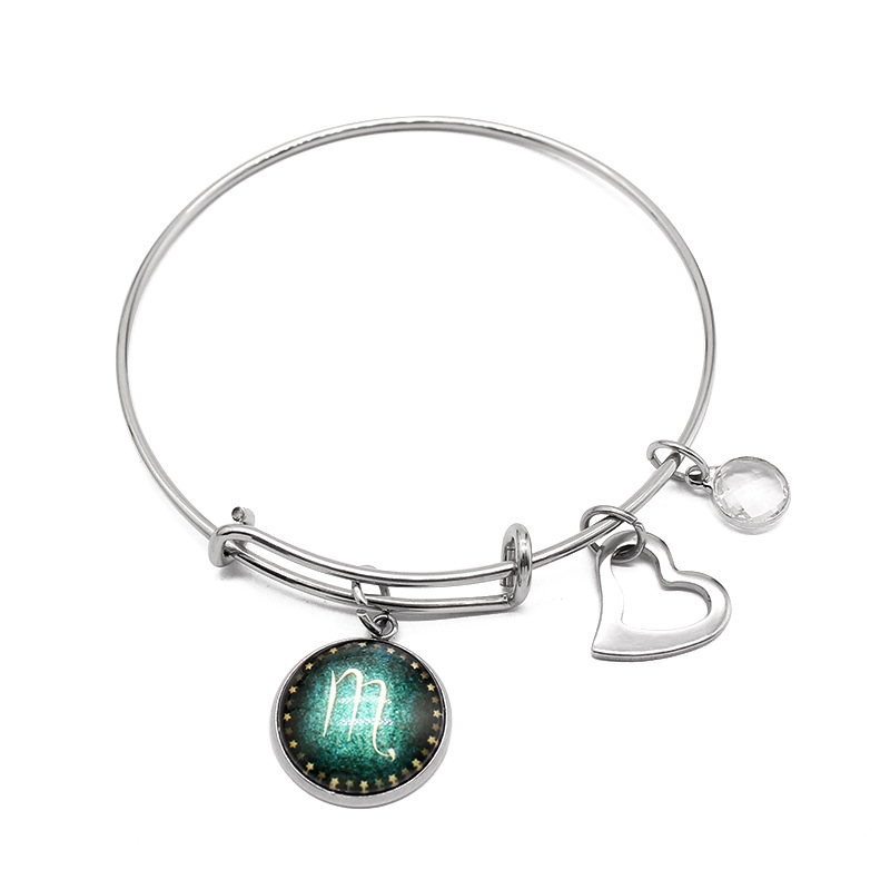 New 12 constellations Charm Bracelets Jewelry Expandable Stainless Steel Wire Heart Bangles women Men Christmas Gift Free Shipping
New 12 constellations Charm Bracelets Jewelry Expandable Stainless Steel Wire Heart Bangles women Men Christmas Gift Free Shipping