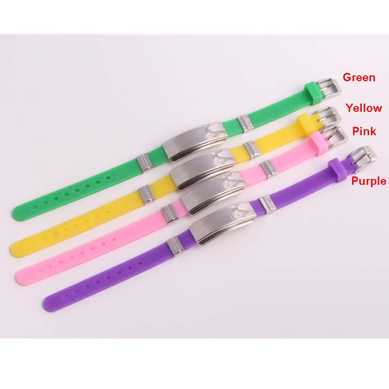 Wholesale- Sport Bracelet for Men Women Stainless Steel Medical Alert ID Tag Wristband Bangles Friendship Gift