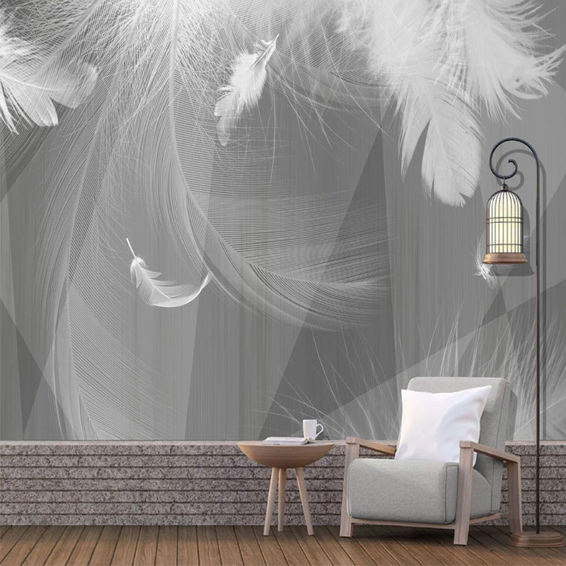 Photo Wallpaper Modern Black And White Gray 3D Geometric White Feather Murals Living Room TV Sofa Bedroom Home Decor Wall Papers, As pic
Photo Wallpaper Modern Black And White Gray 3D Geometric White Feather Murals Living Room TV Sofa Bedroom Home Decor Wall Papers, As pic