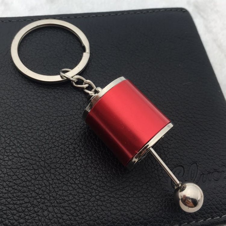 Creative Auto Part Model Gear Box Shifter Keychain Key Chain Ring Race Car Stalls Head Keychains Six-Speed Manual Shift Gear