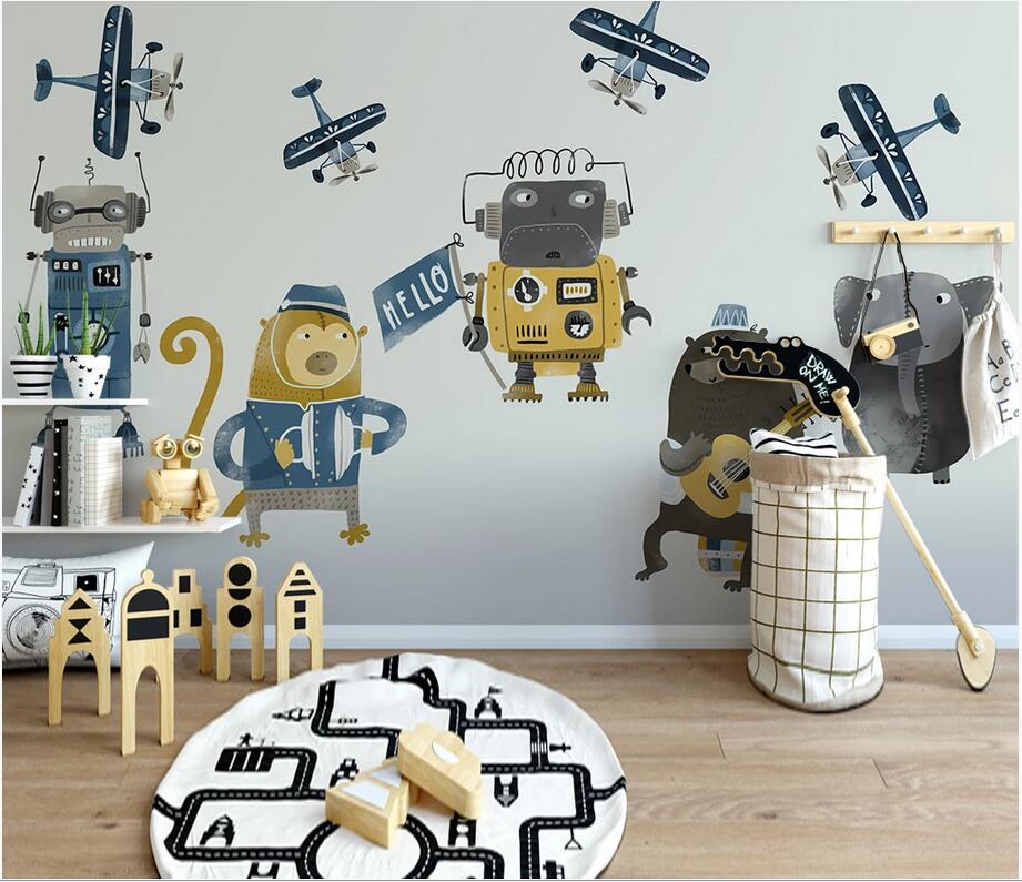 3d wall murals wallpaper custom photo on the wall Nordic modern minimalist hand drawn cartoon robot children's room background wall, Non woven wallpaper
3d wall murals wallpaper custom photo on the wall Nordic modern minimalist hand drawn cartoon robot children's room background wall, Non woven wallpaper