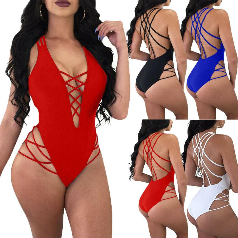 Women Swimwear One-Piece Suits Sexy Deep V Neck Hollow Out Bodysuit Swimsuit Cross Strap Bathing Suit Female Monokini
Women Swimwear One-Piece Suits Sexy Deep V Neck Hollow Out Bodysuit Swimsuit Cross Strap Bathing Suit Female Monokini