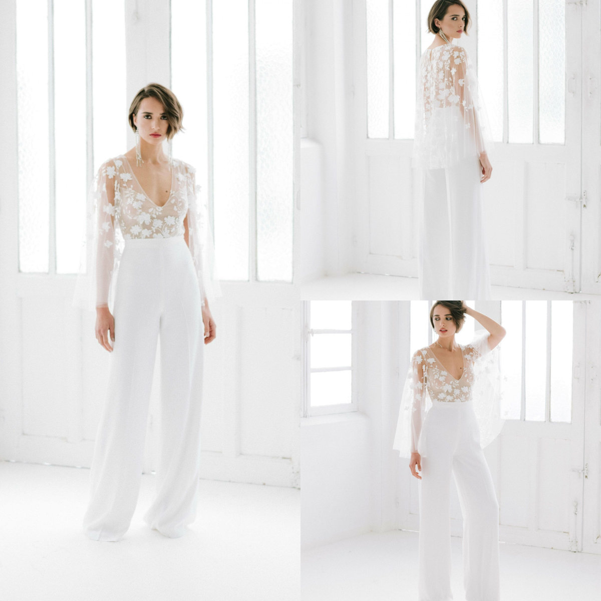 2020 Designer Jumpsuit With Cape Beach Wedding Dresses V Neck Illusion Bodice Ankle Length Bridal Pants Suit Outfit Elegant Wedding Gowns, Red
2020 Designer Jumpsuit With Cape Beach Wedding Dresses V Neck Illusion Bodice Ankle Length Bridal Pants Suit Outfit Elegant Wedding Gowns, Red