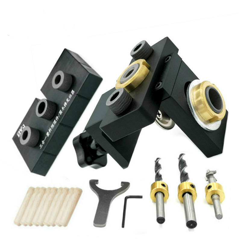Adjustable Wood Doweling Jig Pocket Hole Drilling Locator Jig Kit with 8/10mm Drill Bit Vertical Drill Guide Hole Puncher Tools
Adjustable Wood Doweling Jig Pocket Hole Drilling Locator Jig Kit with 8/10mm Drill Bit Vertical Drill Guide Hole Puncher Tools