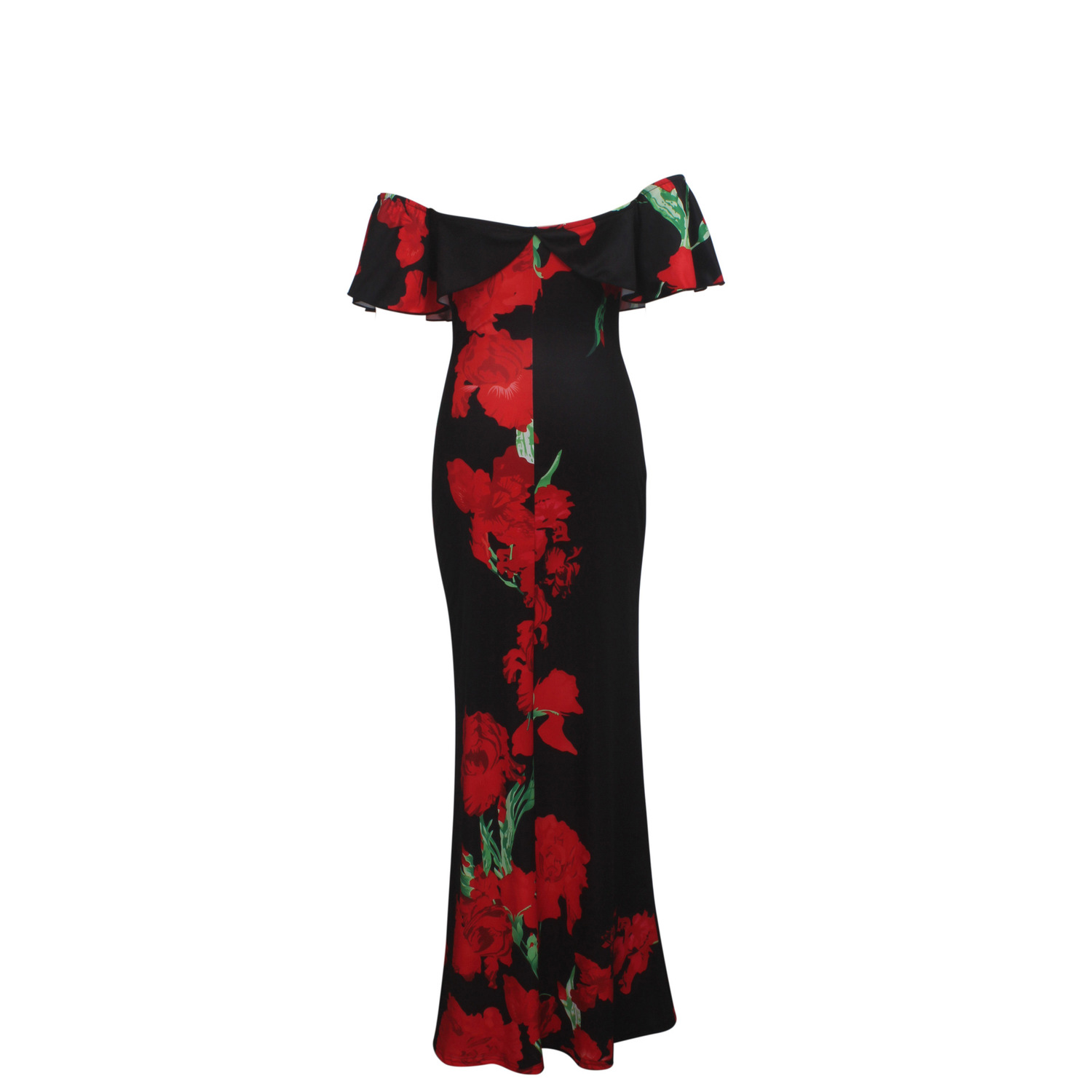 Floral Print Sexy Mermaid Long Dress Women Slash Neck Ruffles Sleeve Bandage Beach Dress Summer Off Shoulder Backless Boho Dress LY191116