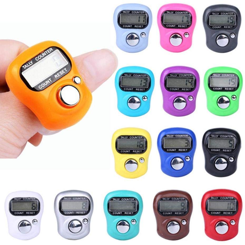 Digital Hand Tally Counte Digital LCD Electronic Finger Hand Ring Knitting Row Tally Counter Random Color