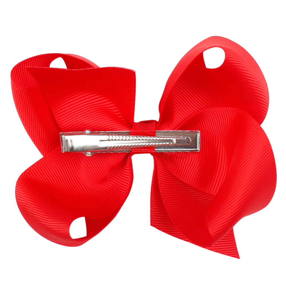 30pcs/lot 4 Inch Solid Hair Bow With Clip Girls Grosgrain Ribbon Hairbows Boutique Handmade Hairpin For Kids Hair Accessories