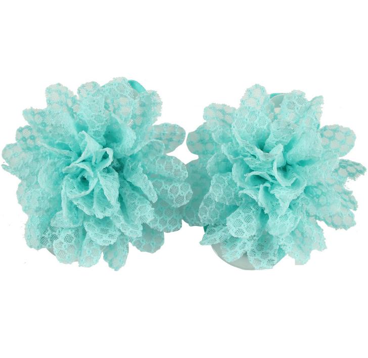Baby Sandals Flower Shoes Cover Barefoot Foot Lace Flower Ties Infant Girl Kids First Walker Shoes Photography Props 13 Colors 14601