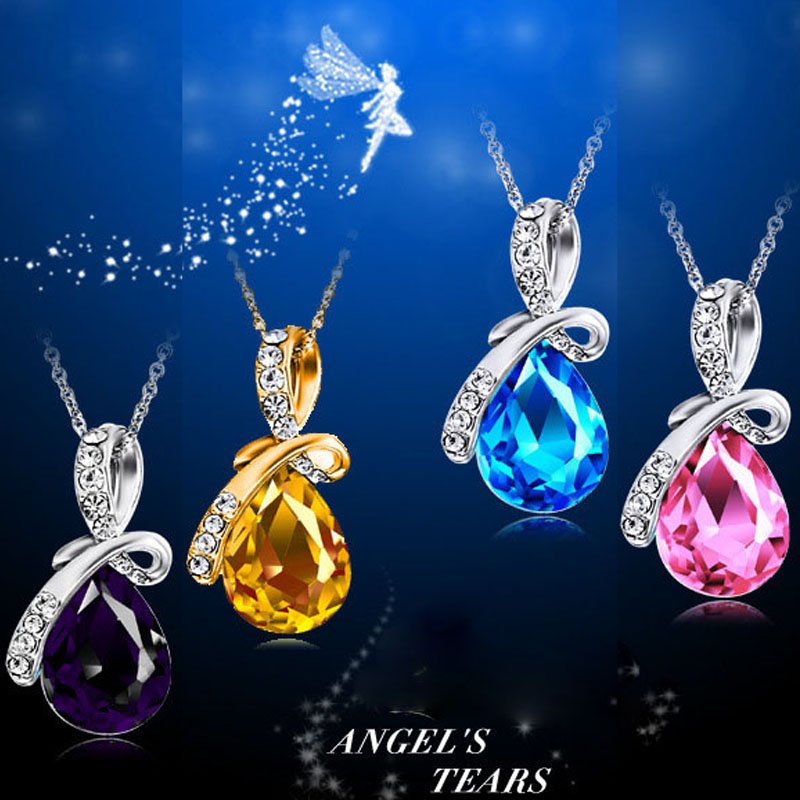 Bow Angel Tears Drop Crystal Necklace Full Diamond Angel Tears Blue Pendant Chain Accessories Women's Necklaces Valentine's Day Gifts
Bow Angel Tears Drop Crystal Necklace Full Diamond Angel Tears Blue Pendant Chain Accessories Women's Necklaces Valentine's Day Gifts