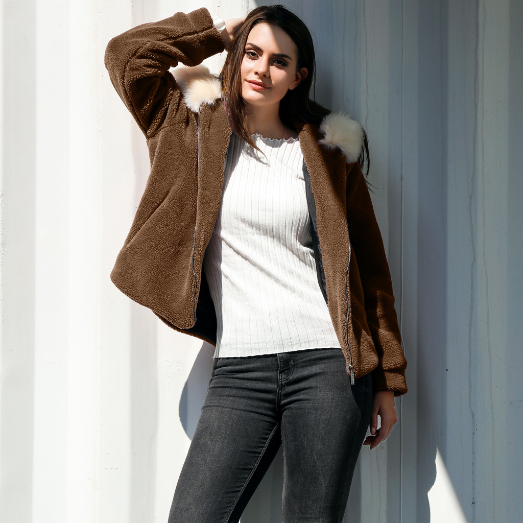 2019 Autumn Winter Warm Soft Overcoat Women Casual Solid Faux Fur Outwear Cardigan Loose Sweater Zipper Hooded Coat E55, Blue
2019 Autumn Winter Warm Soft Overcoat Women Casual Solid Faux Fur Outwear Cardigan Loose Sweater Zipper Hooded Coat E55, Blue