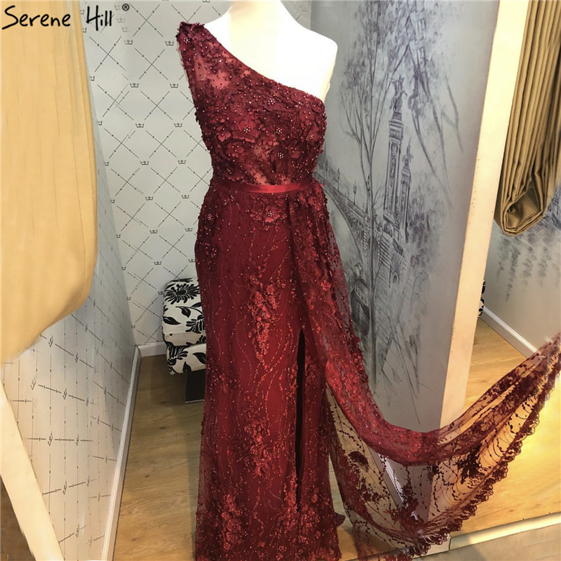 Dubai Pink One-Shoulder Sexy Evening Dresses Tulle Luxury Flowers Pearls Evening Gowns 2019 Serene Hill BLA60901
Dubai Pink One-Shoulder Sexy Evening Dresses Tulle Luxury Flowers Pearls Evening Gowns 2019 Serene Hill BLA60901