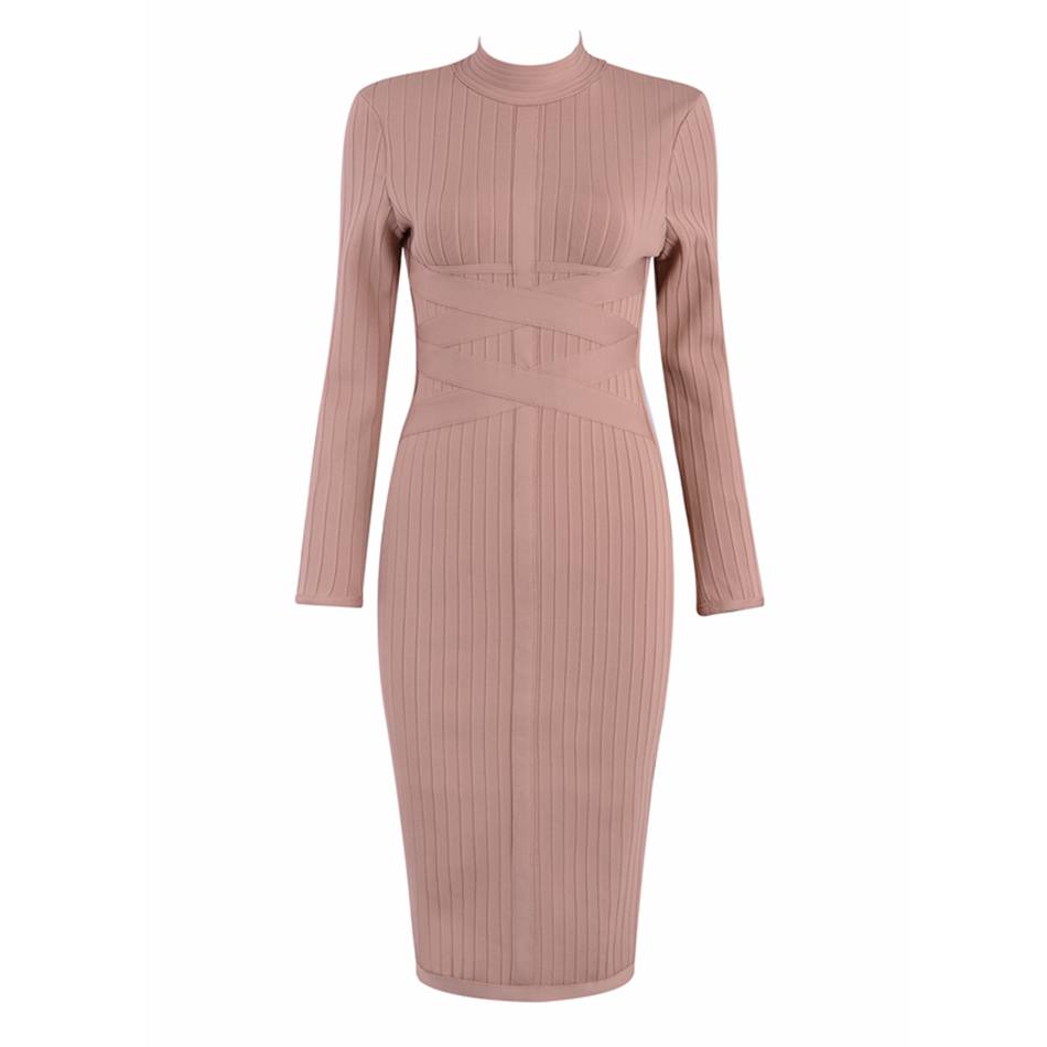 Newest Fashion dress Celebrity Party Bodycon Bandage Long Sleeve O-Neck Elegant Sexy Night Out Club Women Vestidos