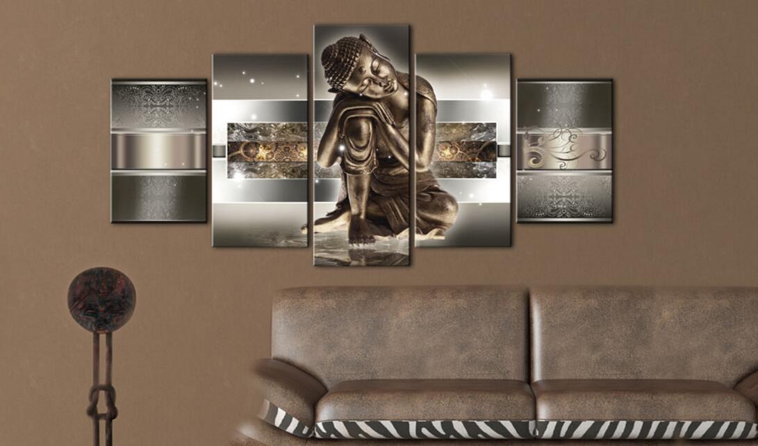5pcs/set Unframed Modern Colorful Buddha Wall Decor Buddhism Art Oil Painting Print on Canvas Home Decor Canvas Painting Picture