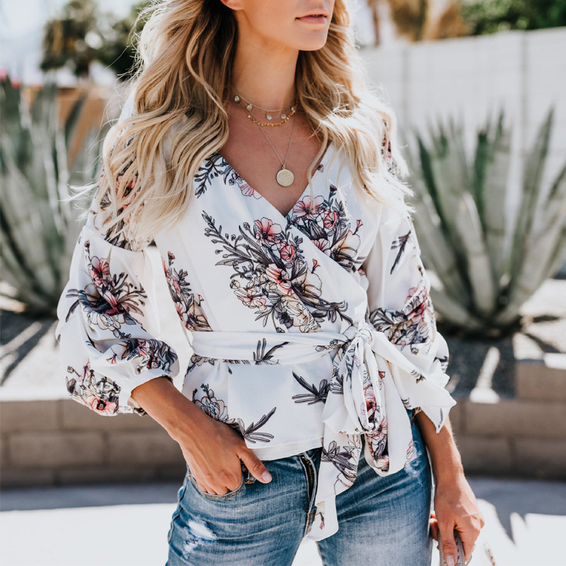 Fashion Casual Ladies Shirt Blouses 2020 Spring and Summer V-neck Seven-point Sleeves Knotted Printed Large Size Loose Shirt, Orange
Fashion Casual Ladies Shirt Blouses 2020 Spring and Summer V-neck Seven-point Sleeves Knotted Printed Large Size Loose Shirt, Orange