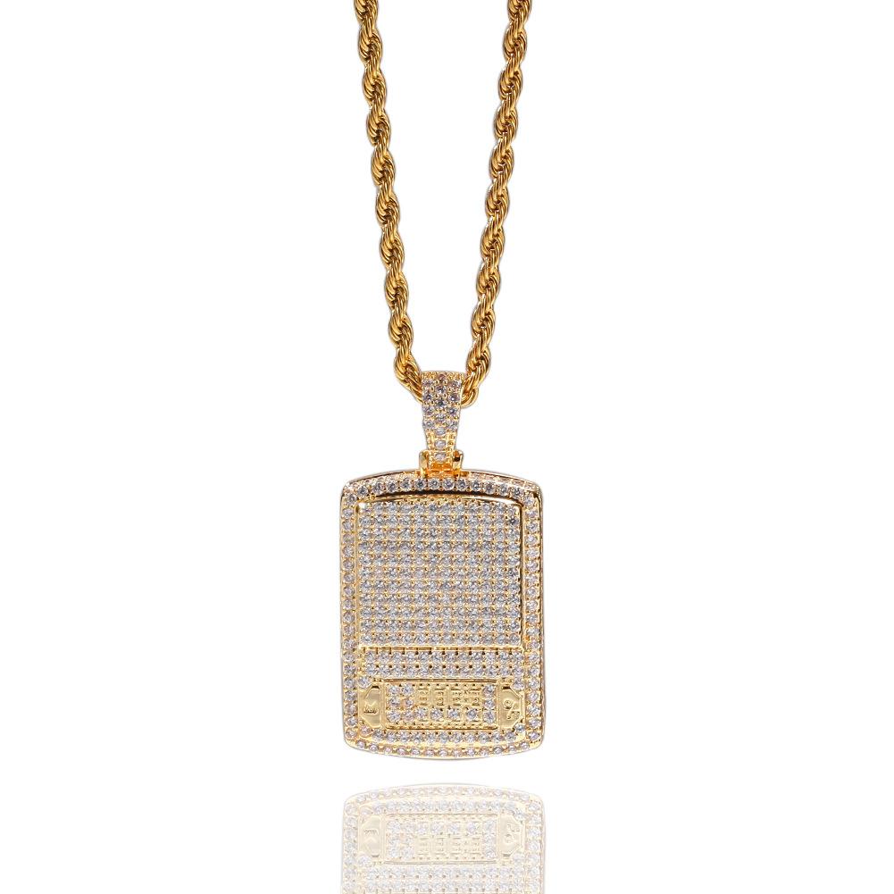 New personalized CZ Cubic Zirconia Digital Scale Pendant Necklace Mens Gold Plated Bling Hip Hop Rapper DJ Diamond Jewelry Gift For Guys