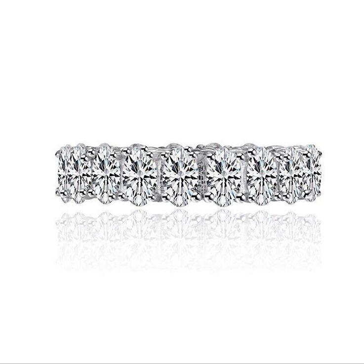 Victoria Wieck Sweet Cute Fashion Jewelry Real925 Sterling Silver Oval Cut White Topaz CZ Diamond Eternity Women Wedding Bridal Ring Gift