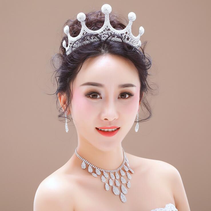 Bridal Jewelry Sets Wedding Bridal Jewelry bride accessories set for Wedding decorations necklace earrings and a crown