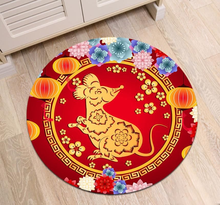 Happy Chinese New Year 2020 Year of the Rat Printing Round Area Rugs Living Room Floor Mat Bedroom Non-slip Carpets
Happy Chinese New Year 2020 Year of the Rat Printing Round Area Rugs Living Room Floor Mat Bedroom Non-slip Carpets