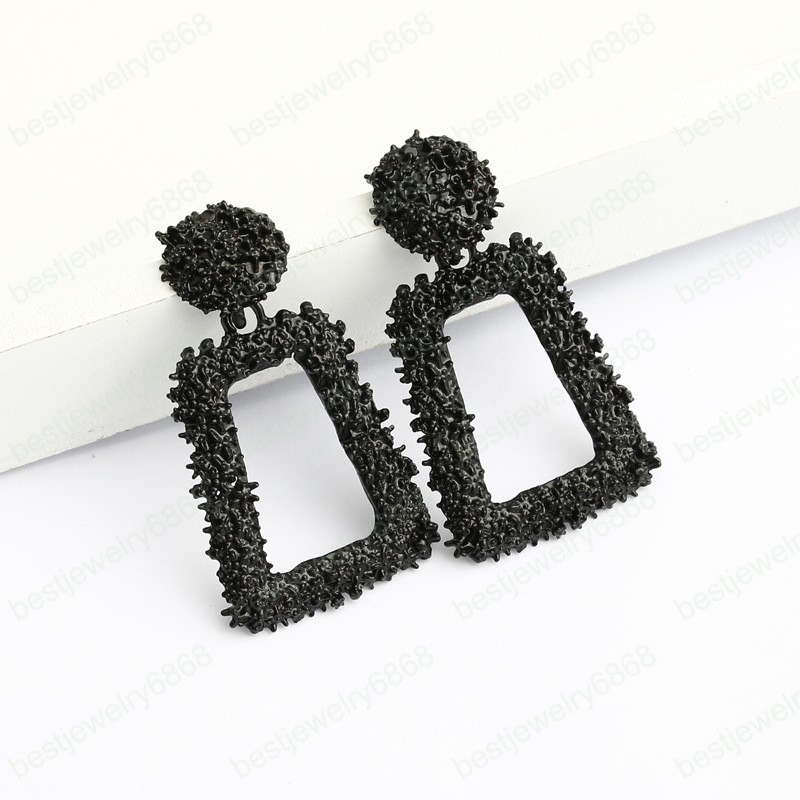 Vintage 5 Colors Metal Earrings for women gold color Geometric statement earring metal earing Hanging fashion jewelry