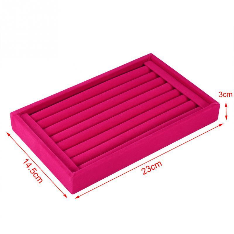 Portable Velvet Jewelry Ring Earring Insert Display Cufflinks Organizer Box Wooden Flat Stackable Tray Holder Storage Showcase C19021601