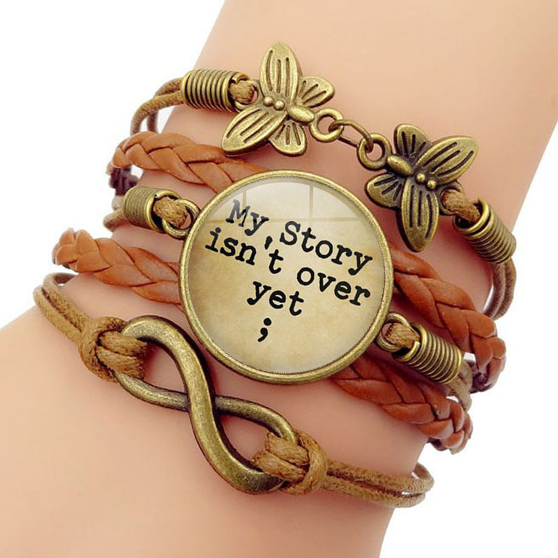 My Story Isn't Over Yet Time Bracelet Butterfly 8 Word Hand Rope Ornament