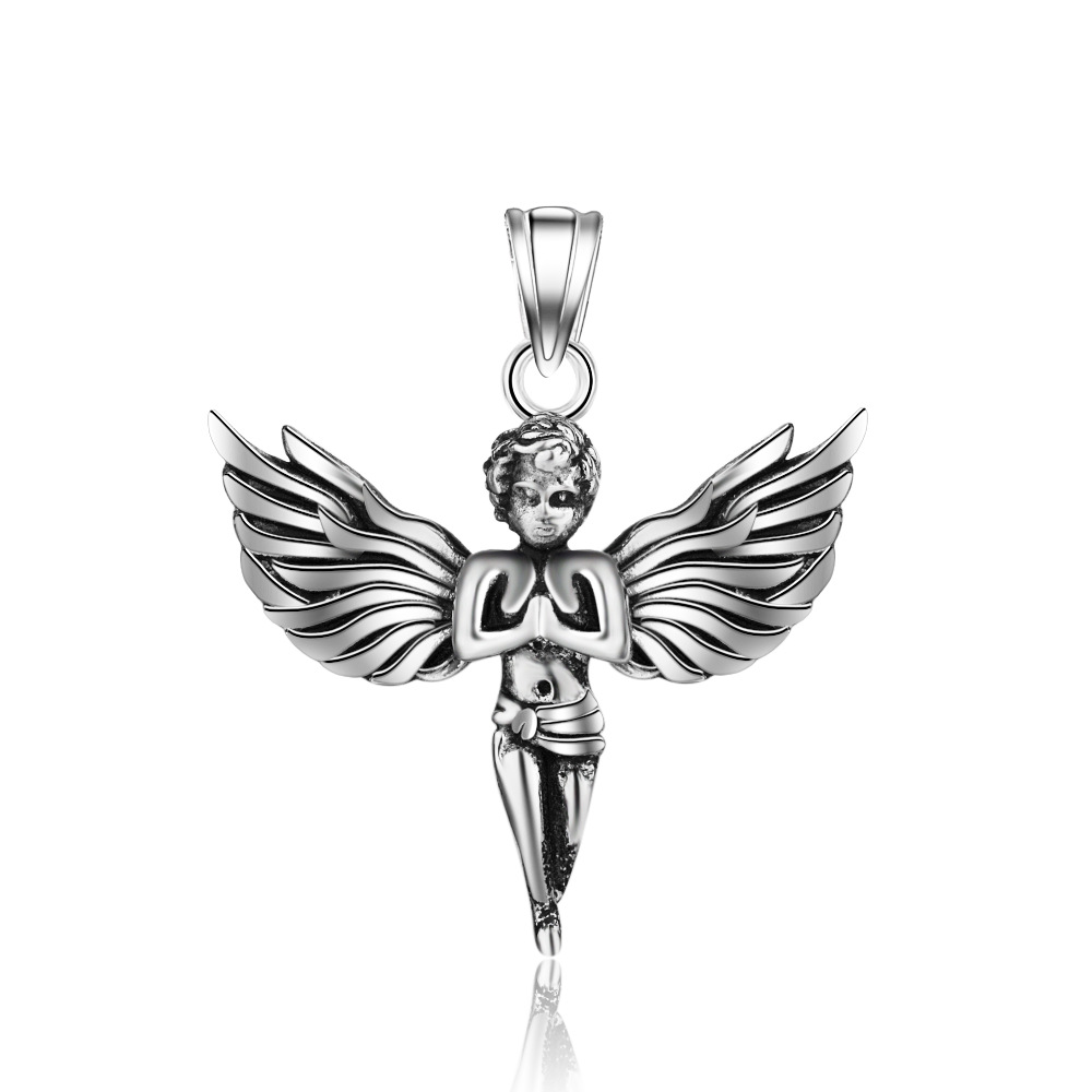 4colors Fashion 316L Stainless Steel Angel Pendant Necklace Women Men Gold Silver Hip Hop Punk Retro Cherub Chain Necklace Religious Party J
4colors Fashion 316L Stainless Steel Angel Pendant Necklace Women Men Gold Silver Hip Hop Punk Retro Cherub Chain Necklace Religious Party J