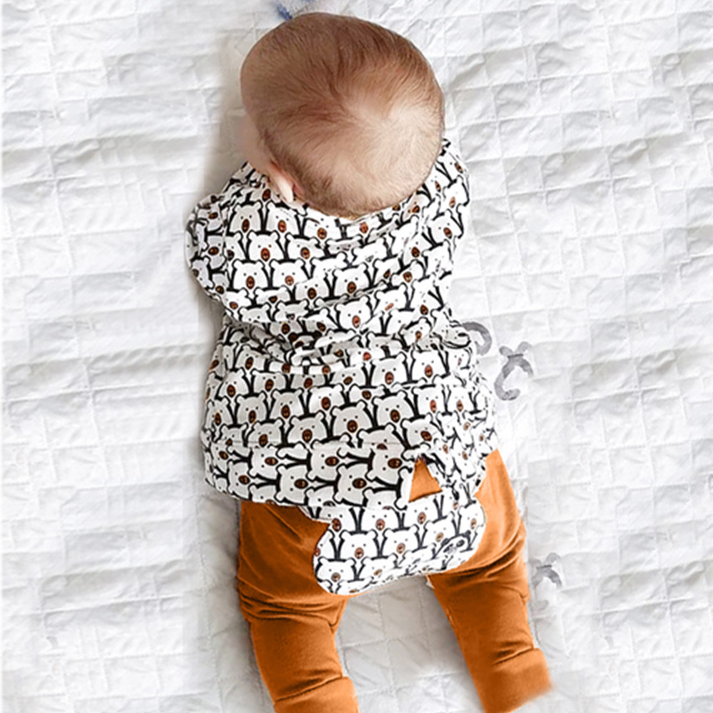 Baby Boys Girls clothes set Long Sleeve Animal Print Tops+ Pants Outfits Clothes baby clothing ropa recien nacido roupas