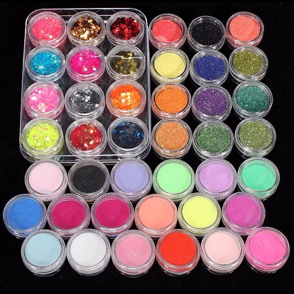 Professional 42 Acrylic Nail Art Tips Powder Liquid Brush Glitter Clipper Primer File Set Brush Tools New Nail Art Decoration