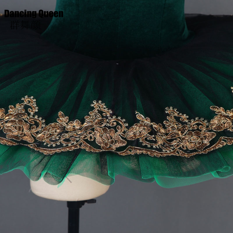 11 sizes Deep Green Velvet Bodice professional ballet tutu for women girls Pancake platter tutu for ballerina kids adult BLL0906574553