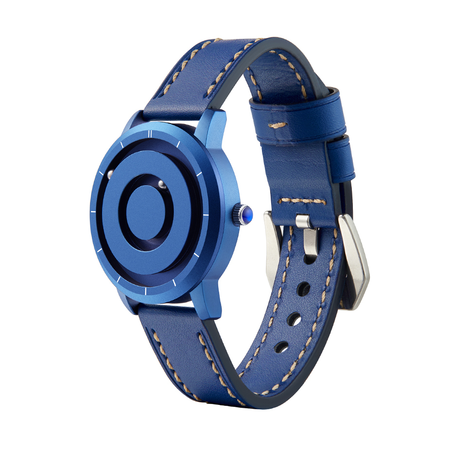 EUTOUR New Innovative Blue Gold Magnetic Metal Multifunctional Watch Men's Fashion Sports Quartz Watch Simple Men's Watch CX200805