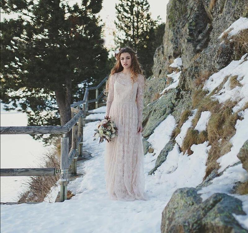 Vintage Bobemian Lace Long Sleeves Wedding Dresses 2019 Open Backless Plus Size Hippie Bohemian Wedding Dress Cheap vestido de novia