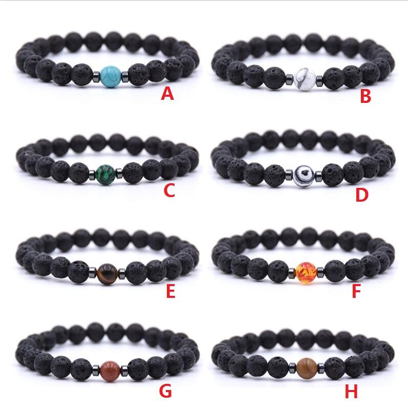 Hematite Natural Black Lava Stone Beads strand Elastic Bracelet Essential Oil Diffuser Bracelets Volcanic Rock Beaded Hand Strings
Hematite Natural Black Lava Stone Beads strand Elastic Bracelet Essential Oil Diffuser Bracelets Volcanic Rock Beaded Hand Strings
