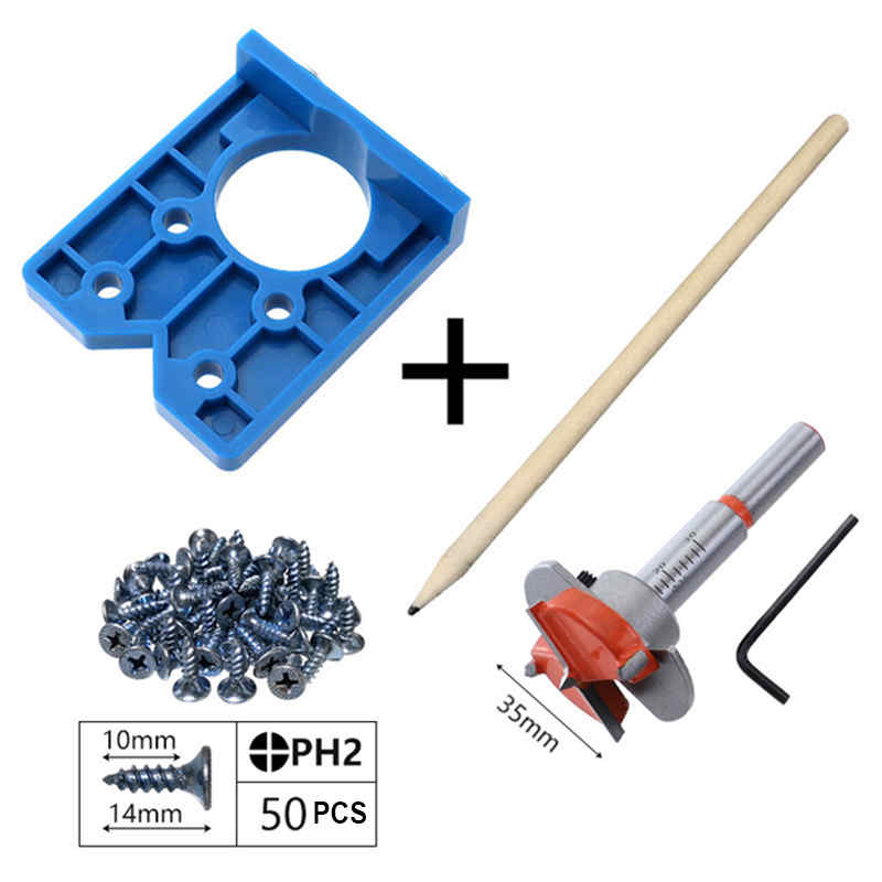 35mm Hinge Hole Drilling Guide Locator Hinge Drilling Jig Concealed Guide Woodworking Hole Opener Door Cabinet Accessories Tool
35mm Hinge Hole Drilling Guide Locator Hinge Drilling Jig Concealed Guide Woodworking Hole Opener Door Cabinet Accessories Tool