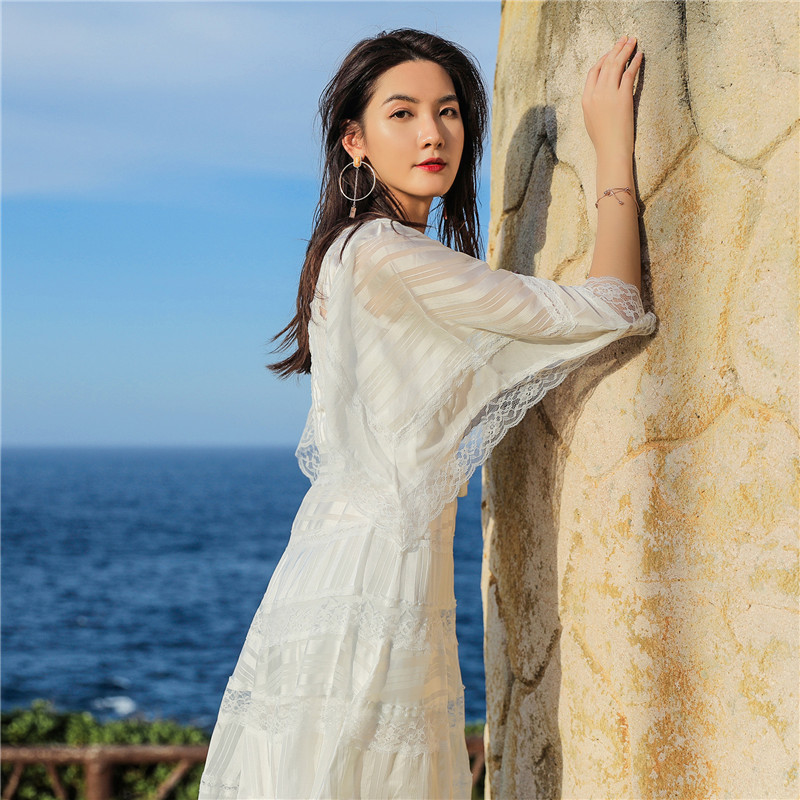 High Quality O-neck Mesh Lace Women Dresses White Sashes Half Sleeve Mid-Calf Ladies Dreeses Slim Dresses Holiday Beach Style, Xaq605
High Quality O-neck Mesh Lace Women Dresses White Sashes Half Sleeve Mid-Calf Ladies Dreeses Slim Dresses Holiday Beach Style, Xaq605