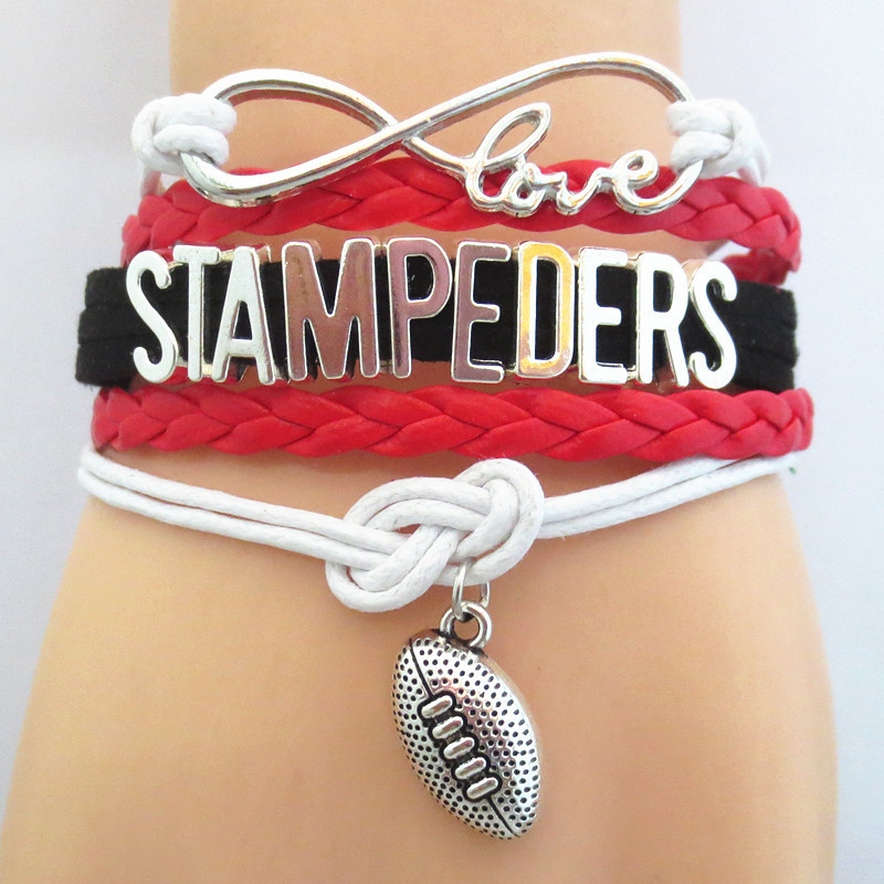 Infinity Love Stampeders Football Fan Bracelet Handmade Wristband Friendship Sports Bracelets B09643, Golden;silver
Infinity Love Stampeders Football Fan Bracelet Handmade Wristband Friendship Sports Bracelets B09643, Golden;silver