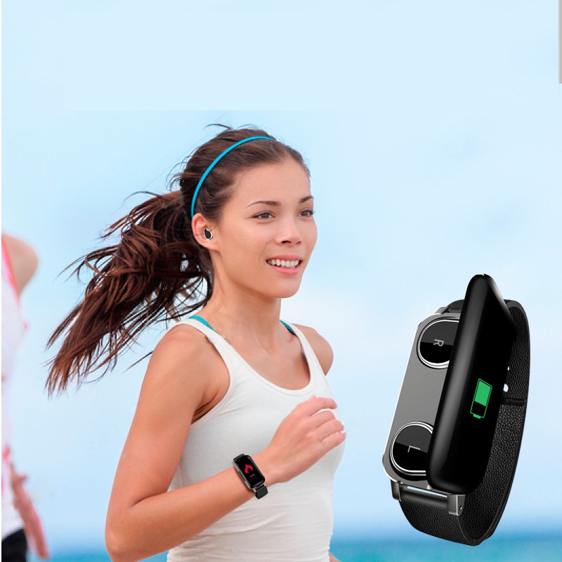 TWS Smart Binaural Wireless Bluetooth 5.0 Headphones Fitness Sports Bracelet Heart Rate Monitor Smart Watch Sport Smartwatch for Men Women, Black
TWS Smart Binaural Wireless Bluetooth 5.0 Headphones Fitness Sports Bracelet Heart Rate Monitor Smart Watch Sport Smartwatch for Men Women, Black
