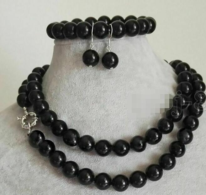 Handmade 10mm Natural Black Round Beads Necklace 36"Bracelet 8" Earring Set, As pic
Handmade 10mm Natural Black Round Beads Necklace 36"Bracelet 8" Earring Set, As pic