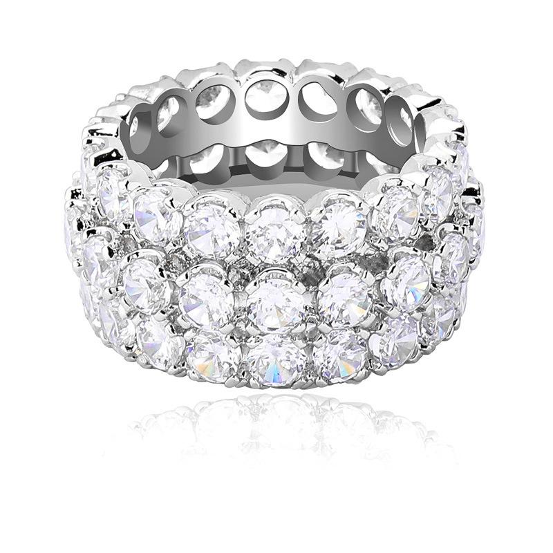 New Arrival Hip Hop Engagement Ring 18K Gold Plated Iced Out Cubic Zirconia Mens Womens Band Bling Diamond CZ Zircon Stone Finger Rings Jewelry Gifts 
