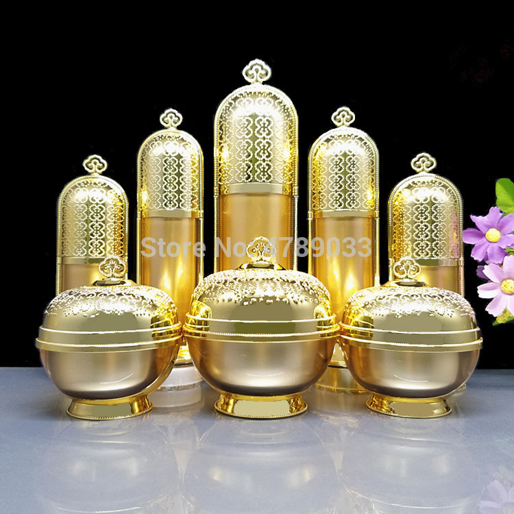 5pcs 5/10/30/50g Gold Cream Cosmetic Jar Pot 10/30/50/120ml Acrylic Lotion Pump/Spray Bottle DIY Refillable Container Travel Set
5pcs 5/10/30/50g Gold Cream Cosmetic Jar Pot 10/30/50/120ml Acrylic Lotion Pump/Spray Bottle DIY Refillable Container Travel Set